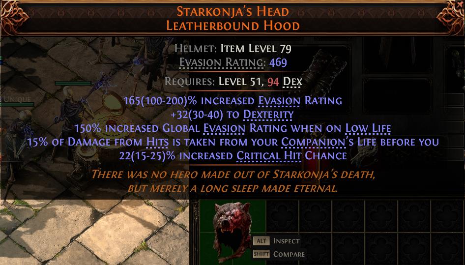 MMOJUGG Path of Exile 2 STARKONJA'S HEAD LEATHERBOUND HOOD#948532 Funktion und Verwendung des Gegenstände