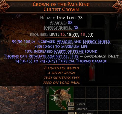 MMOJUGG Path of Exile 2 CROWN OF THE PALE KING CULTIST CROWN#1030873 Funktion und Verwendung des Gegenstände